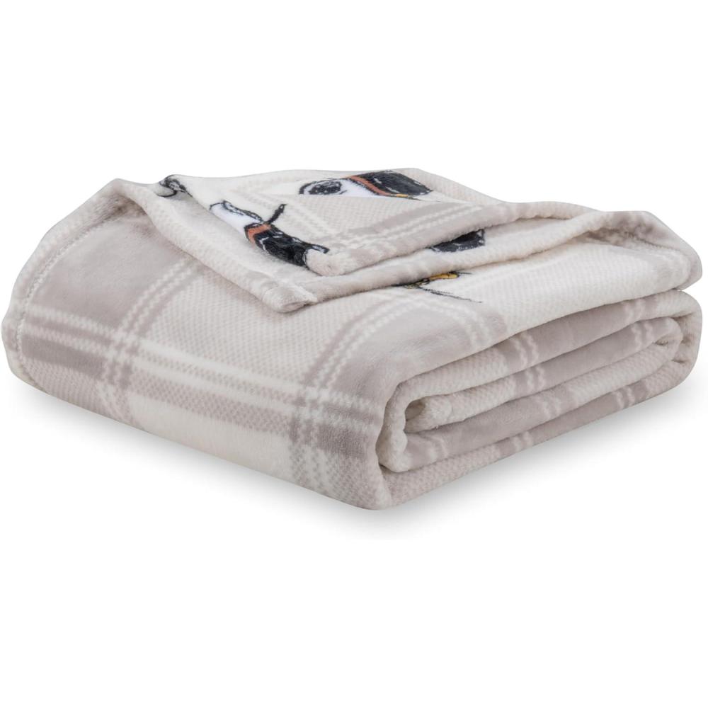 image:imageBerkshire Blanket Peanuts VelvetLoft Cute Character Snoopy Plush Throw BlanketPeanuts Snoopy Make A Wish Spring PinkThrow 55 in x 70 in Official Peanuts ProductLakeside Plaid Harvest Snoopy and Woodstock Grey