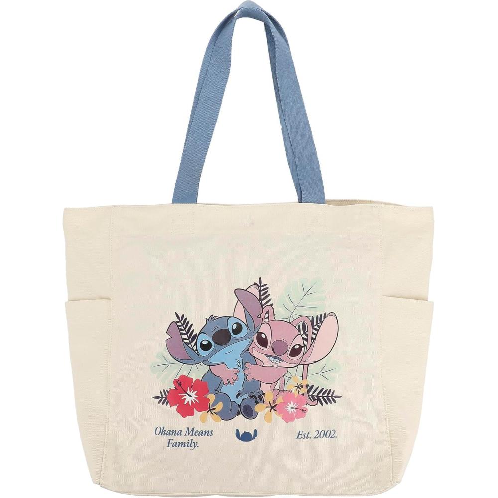 image:imageBioworld Adult 155 Canvas Tote BagLilo  Stitch Ohana Means