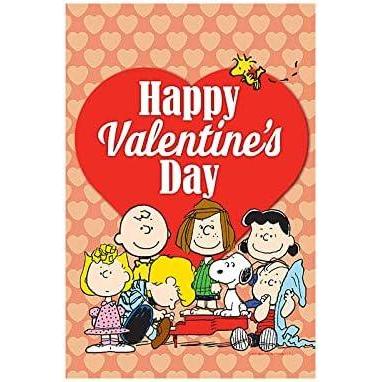 image:imageFlagology PEANUTS Gang Happy Valentines Day House Flag House Flag 28 x 40 Officially Licensed PEANUTS Multicolored