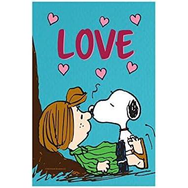 image:imageFlagology PEANUTS The Kiss Snoopy amp Peppermint Patty Valentines Day House Flag 28 x 40 Officially Licensed PEANUTS