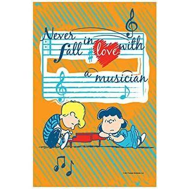 image:imageFlagologycom PEANUTS PEANUTS Never Fall in Love with a Musician  Garden Flag 125 x 18 Officially Licensed PEANUTS Love