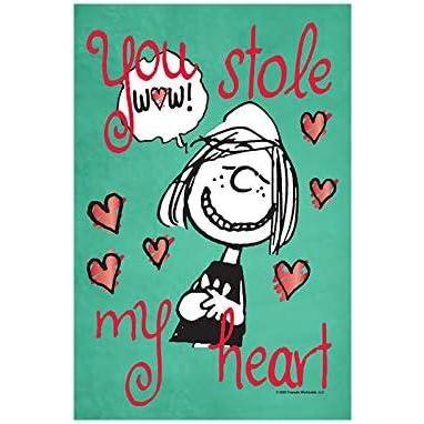 image:imageFlagologycom PEANUTS PEANUTS Peppermint Patty Stole My Heart  House Flag 28 x 40 Officially Licensed PEANUTS Valentines Day