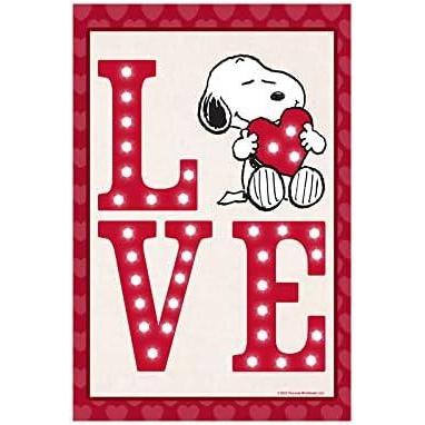 image:imageFlagologycom PEANUTS PEANUTS Snoopy Love Sign  Garden Flag 125 x 18 Officially Licensed PEANUTS Valentines Day
