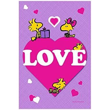 image:imageFlagologycom PEANUTS PEANUTS Woodstock Love Hearts  House Flag 28 x 40 Officially Licensed PEANUTS Valentines Day