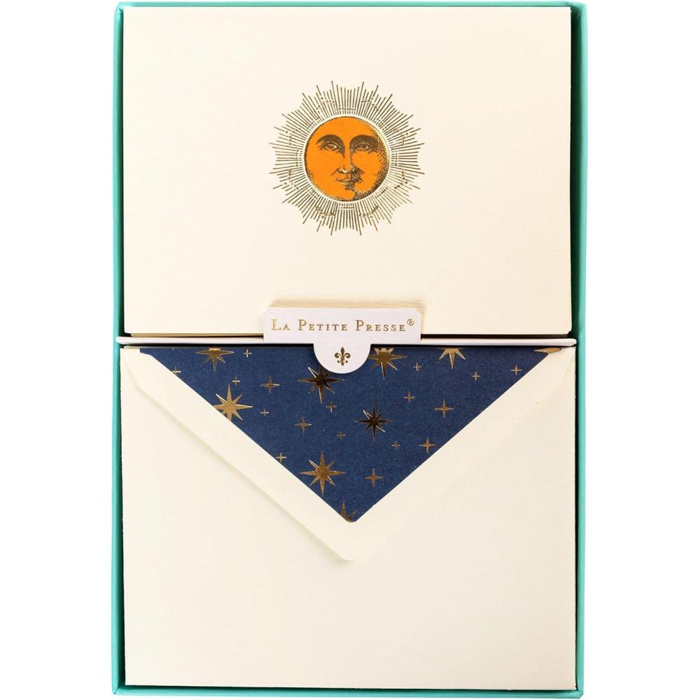 image:imageGraphique Peanuts Designer Cards Luxe Collection Gold Foil Embossed Stationary Boxed Set 10 Blank Cards with 11 Envelopes All Occasion Greetings 525 x 38Sun