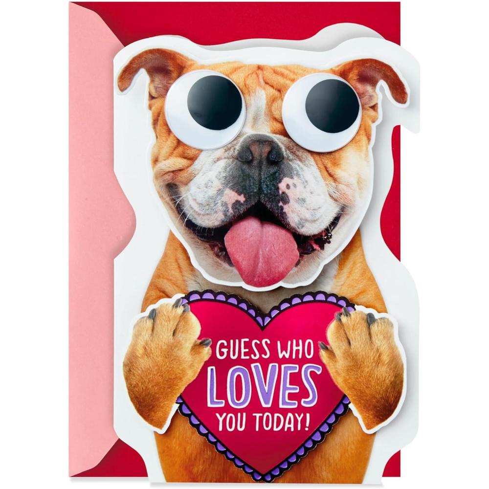 image:imageHallmark Peanuts Valentines Day Sound Card for Kids Snoopy Hug 699VCG3007Dog with Googly Eyes  Valentines Card