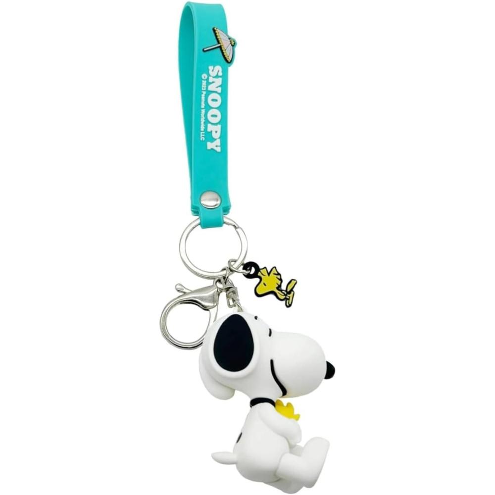 image:imageMINISO Snoopy Keychain Peanuts Bag Charm Collection Cute Bag Charm Key Chain for car key backpack birthday giftsSitting