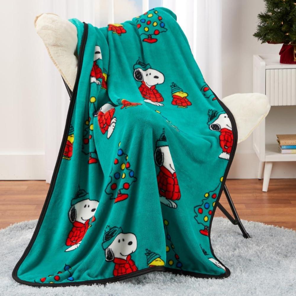image:imagePeanuts Snoopy Cozy Throw 60 in x 70 in  Soft Cozy Plush for Couch Bed amp Travel Valentines Day Design Collectible Gift Officially Licensed Product by Franco CollectiblesPeanuts  Chilly Today