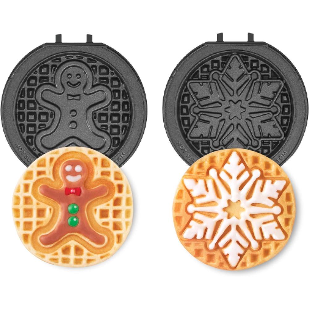image:imagePeanuts x Dash MultiMaker Mini 2pc Plate Pack Snoopy with Heart amp Charlie Brown with HeartGingerbread  Snowflake