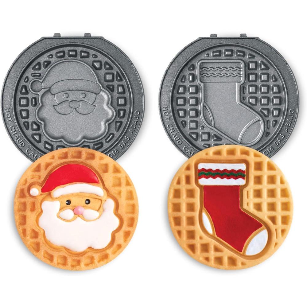 image:imagePeanuts x Dash MultiMaker Mini 2pc Plate Pack Snoopy with Heart amp Charlie Brown with HeartSanta  Stocking