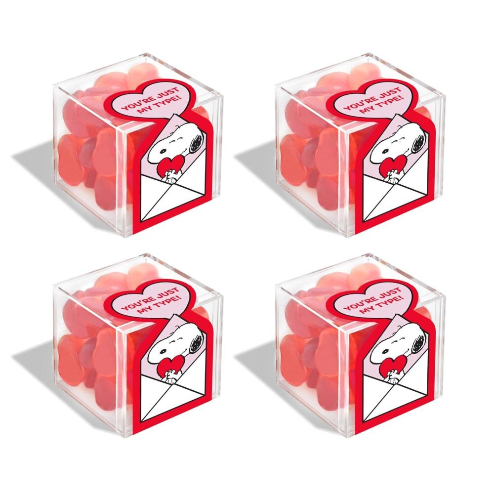 image:imagePeanuts x Sugarfina Woodstock Long Stem Roses Small Candy Cubes Pack of 4  Peanuts Valentines DayStrawberry Hearts