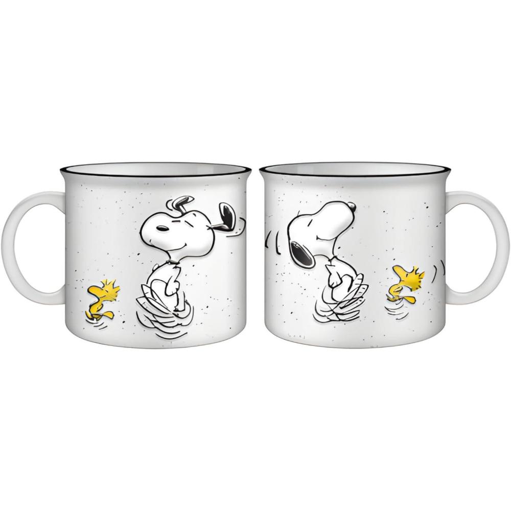 image:imageSilver Buffalo Peanuts Snoopy and Woodstock Get Cozy Ceramic Camper Mug 20 OuncesWhiteMulti