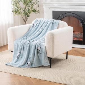 Berkshire Blanket Peanuts VelvetLoft Cute Character Snoopy Plush Throw Blanket,Peanuts Snoopy Make A Wish Spring Pink,Throw 55 in x 70 in (Official Peanuts Product)(Peanuts Snoopy Make a Wish Spring Blue)