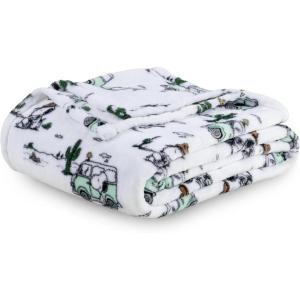 Berkshire Blanket Peanuts VelvetLoft Cute Character Snoopy Plush Throw Blanket,Peanuts Snoopy Make A Wish Spring Pink,Throw 55 in x 70 in (Official Peanuts Product)(Snoopy Desert Travel White)