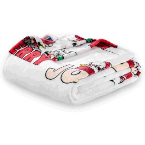 Berkshire Blanket Peanuts VelvetLoft Cute Character Snoopy Plush Throw Blanket,Peanuts Snoopy Make A Wish Spring Pink,Throw 55 in x 70 in (Official Peanuts Product)(Christmas Snowy Scene)