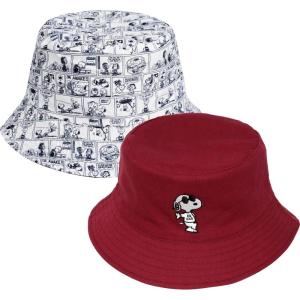 Concept One Women’s Peanuts Sleeping Snoopy Denim Adult Bucket Hat(Burgundy)
