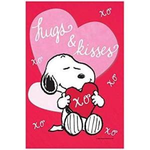 Flagology, PEANUTS Hugs and Kisses Snoopy Valentine’s Day Garden Flag 12.5 x 18″, Officially Licensed PEANUTS