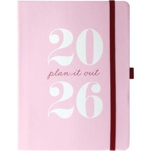 Graphique 2026 Apollo Business Planner | 18 Month Organizer, July 2025 – Dec. 2026 | Weekly & Monthly Spreads | To-Do List & Note Pages | Pen Loop | Vegan Leather | Sage Peanuts Typewriter | 6” x 8”(Pink Plan It)
