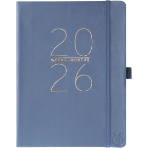 Graphique 2026 Apollo Business Planner | 18 Month Organizer, July 2025 – Dec. 2026 | Weekly & Monthly Spreads | To-Do List & Note Pages | Pen Loop | Vegan Leather | Sage Peanuts Typewriter | 6” x 8”(Blue)