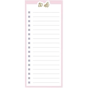 Graphique Magnetic Notepad – Peanuts Gang Grocery and Shopping List – Fun Decorative To-Do List – Perfect House Warming Gifts – 100 Tear off Sheets (4″ x 9.25″ x .5″)(Pink Navy Zebra)