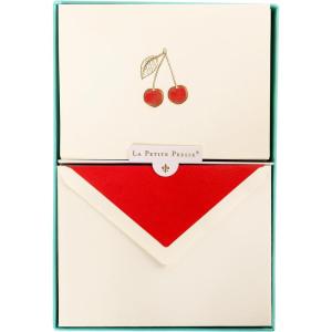 Graphique Peanuts Designer Cards Luxe Collection, Gold Foil Embossed Stationary Boxed Set, 10 Blank Cards with 11 Envelopes, All Occasion Greetings, 5.25″ x 3.8″(Cherries)