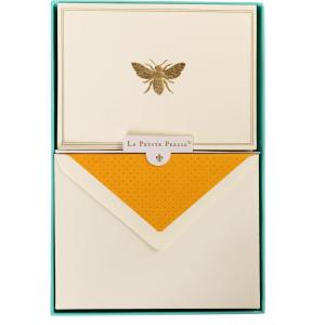 Graphique Peanuts Designer Cards Luxe Collection, Gold Foil Embossed Stationary Boxed Set, 10 Blank Cards with 11 Envelopes, All Occasion Greetings, 5.25″ x 3.8″(Bee)