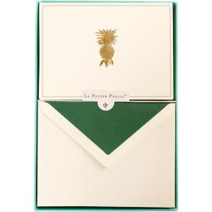 Graphique Peanuts Designer Cards Luxe Collection, Gold Foil Embossed Stationary Boxed Set, 10 Blank Cards with 11 Envelopes, All Occasion Greetings, 5.25″ x 3.8″(Pineapple)