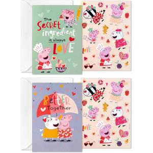 Hallmark Peanuts Valentines Day Cards and Stickers for Kids School, Snoopy and Lucy (24 Classroom Valentines with Envelopes)(Peppa Pig Valentines with Stickers)