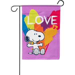 PEANUTS Rainbow Love Snoopy Everyday Garden Flag, 12.5″ x 18″, Officially Licensed PEANUTS Product, Flag Stand Sold Separately