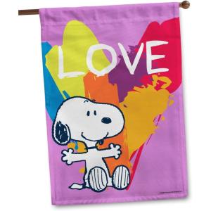 PEANUTS Rainbow Love Snoopy House Flag, 28″ x 40″, Officially Licensed PEANUTS Product, Flag Pole Sold Separately, Valentine’s Day