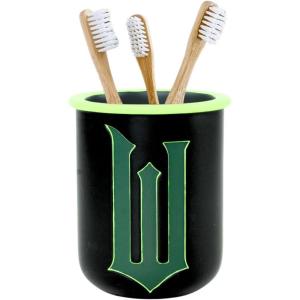 Peanuts Snoopy Toothbrush Holder – Makeup Brushes/Pens Tumbler, (Officially Licensed Product) by Franco Collectibles(Black & Green – Wicked Toothbrush Holder)