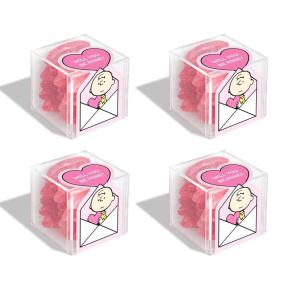 Peanuts x Sugarfina Charlie Brown Sugar Lips Small Candy Cubes, Pack of 4 | Peanuts Valentine’s Day