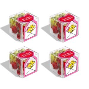 Peanuts x Sugarfina Woodstock Long Stem Roses Small Candy Cubes, Pack of 4 | Peanuts Valentine’s Day(Long Stem Roses)