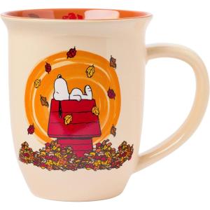 Silver Buffalo Peanuts Snoopy and Woodstock Get Cozy Ceramic Camper Mug, 20 Ounces(Peanuts Autumn)