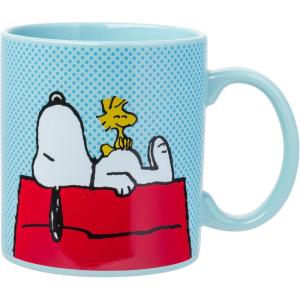 Silver Buffalo Peanuts Snoopy and Woodstock Get Cozy Ceramic Camper Mug, 20 Ounces(Peanuts Snoopy and Woodstock House)