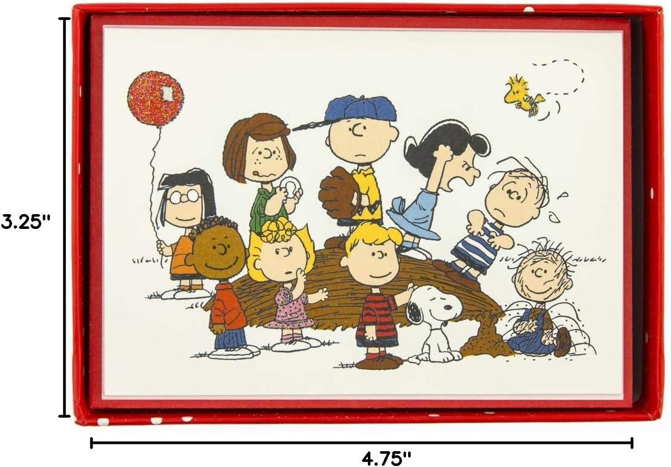 image:imageGraphique Peanuts Typewriter Boxed Notecards 16 Snoopy at Typewriter Cards Embellished with Glitter with Matching Envelopes and Storage Box 325 x 475Peanuts Gang