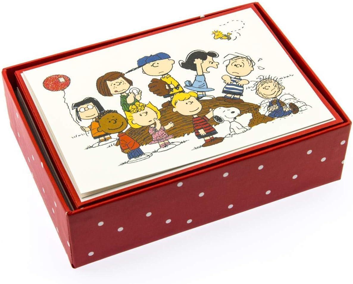 image:imageGraphique Peanuts Typewriter Boxed Notecards 16 Snoopy at Typewriter Cards Embellished with Glitter with Matching Envelopes and Storage Box 325 x 475Peanuts Gang