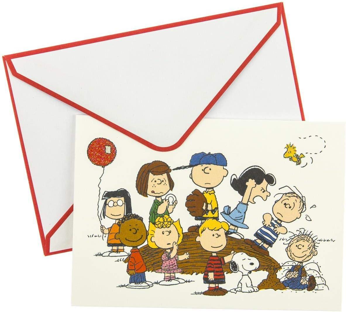 image:imageGraphique Peanuts Typewriter Boxed Notecards 16 Snoopy at Typewriter Cards Embellished with Glitter with Matching Envelopes and Storage Box 325 x 475Peanuts Gang