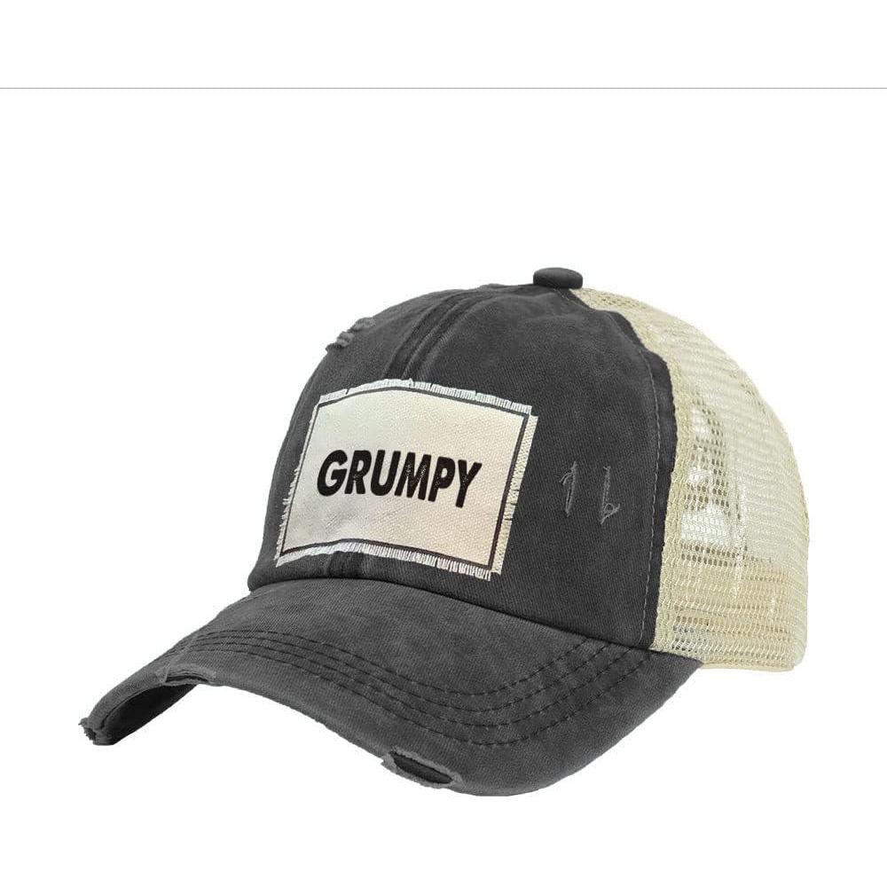 image:imageBRIEF INSANITY Vintage Distressed Trucker Hat  Funny Snapback Hat  Unisex Adult CapGrumpy