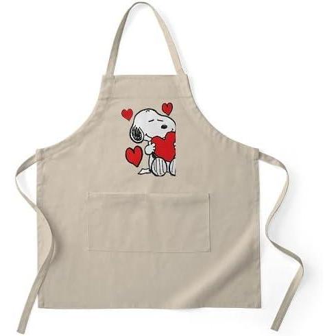 image:imageCafePress Snoopy Hearts Kitchen Apron with Pockets Grilling Apron Baking ApronKhaki