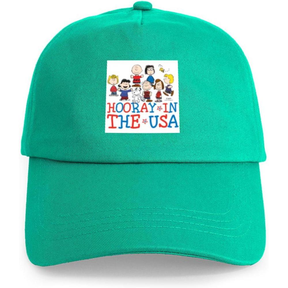 image:imageCafePress Snoopy and Woodstock Mummies Adjustable Baseball CapGreen  Hooray in the Usa Cap