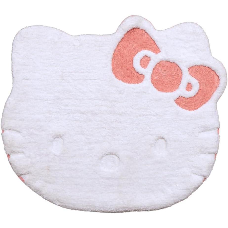 image:imageCollectibles Peanuts Snoopy 100 Cotton Non Slip Plush Bathroom Mat Rug Officially Licensed Product by FrancoHello Kitty  White  Pink