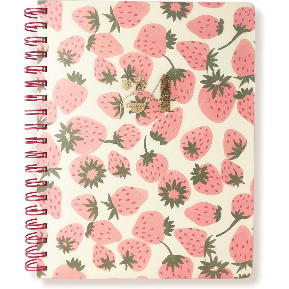 image:imageGraphique 2026 Spiral Vegan Leather Planner  18 Month Organizer July 2025  Dec 2026  Weekly amp Monthly Spreads  ToDo amp Note List  Reminder Stickers  Peanuts  Happiness Is  8 x 10Strawberry Fields
