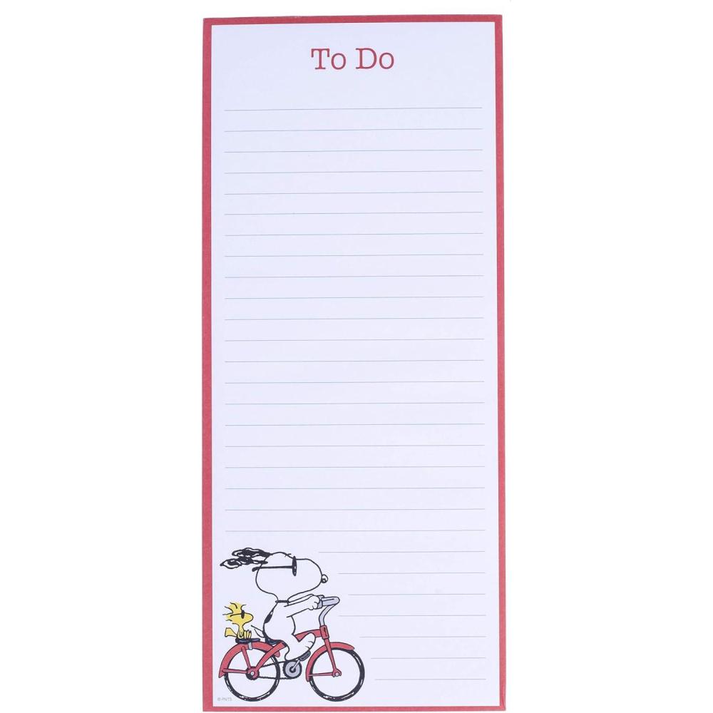 image:imageGraphique Magnetic Notepad  Peanuts Snoopy Bike Grocery and Shopping List  Fun Decorative ToDo List  Perfect House Warming Gifts  100 Tear off Sheets 4 x 925 x 5Peanuts Bike