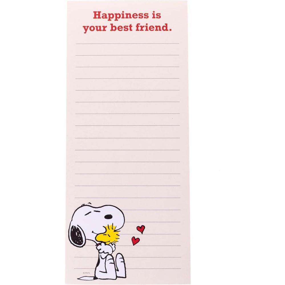 image:imageGraphique Magnetic Notepad  Peanuts Snoopy Bike Grocery and Shopping List  Fun Decorative ToDo List  Perfect House Warming Gifts  100 Tear off Sheets 4 x 925 x 5Happiness Best Friend Woodstock