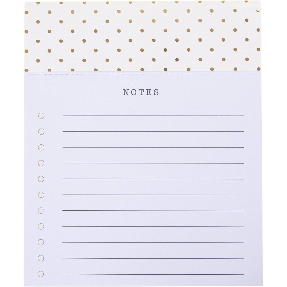 image:imageGraphique Peanuts Gang Jotter Notepad Pad of Paper w 250 Tearable Ruled Pages Featuring Cute Snoopy and Gang Design Great for Kitchen Counters Nightstands Desks and More 45 x 55 x 1Gold Dots