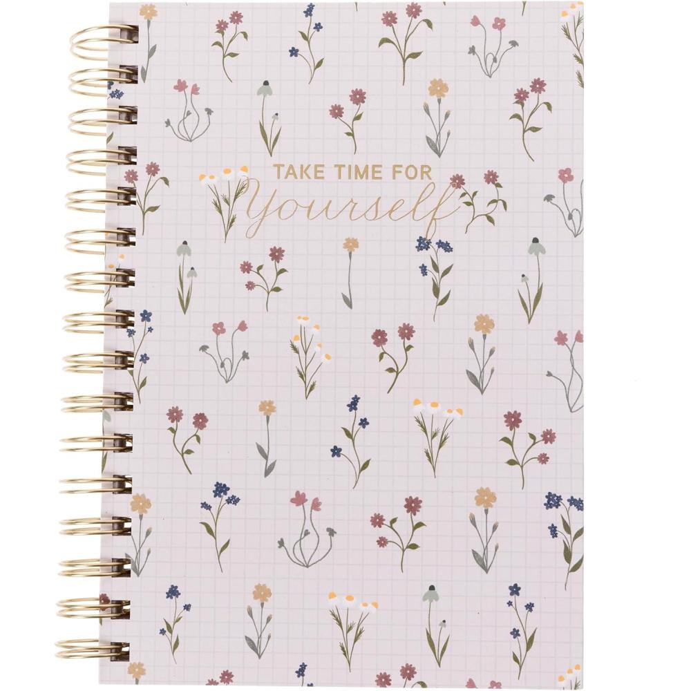 image:imageGraphique Snoopy Hardbound Spiral Journal 160 Ruled Pages Hard Cover Notebook Diary Lists Record Month and Date Premium Paper 6 x 8Dainty Floral
