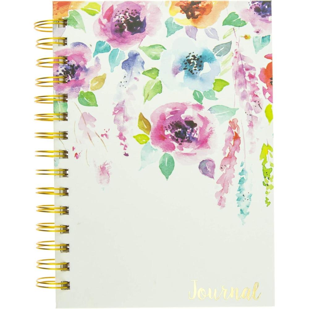 image:imageGraphique Snoopy Hardbound Spiral Journal 160 Ruled Pages Hard Cover Notebook Diary Lists Record Month and Date Premium Paper 6 x 8Hanging Flowers