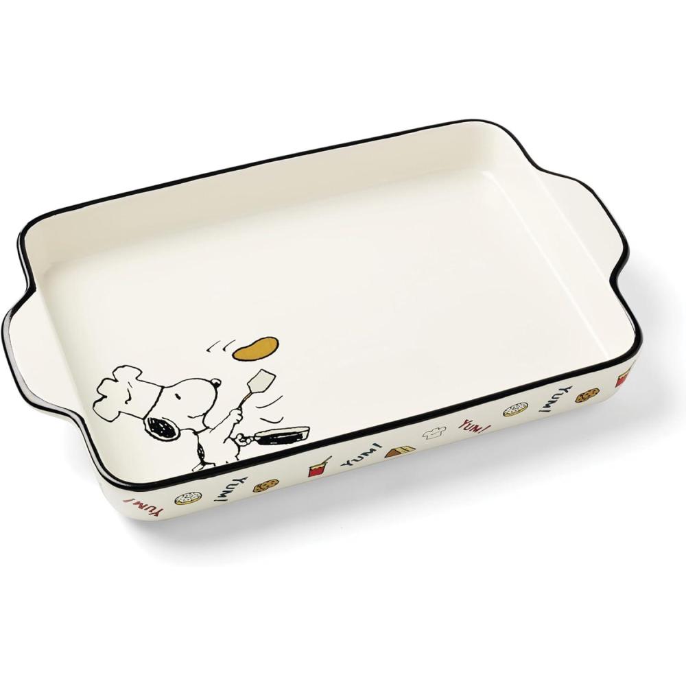 image:imageLenox 897681 Chef Snoopy Figural Utensil Crock 4Piece SetRectangular Baker