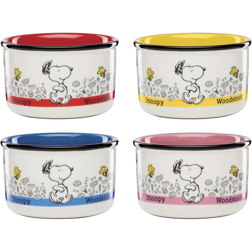 image:imageLenox 897681 Chef Snoopy Figural Utensil Crock 4Piece SetSnack Bowls